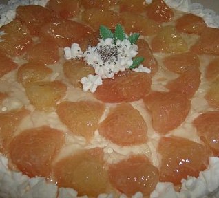 Nepečený grepový koláč