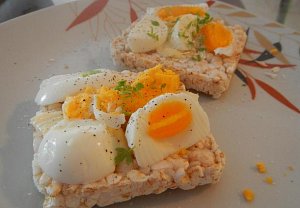 Rýžové chlebíčky s vajíčkem