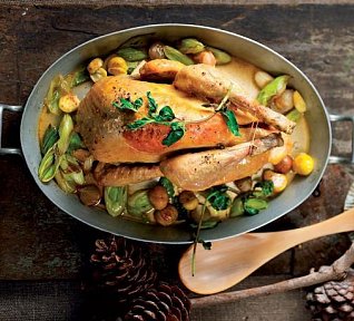 Plněná perlička na kaštanech