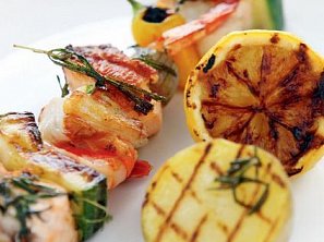 Rybí špíz s krevetami