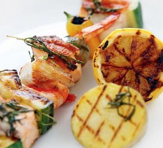 Rybí špíz s krevetami