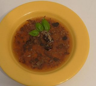 Houbová polévka s pohankou