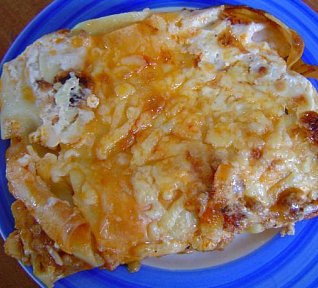 Lasagne s masem a žampiony