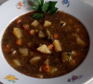 Bramboračka s houbovou drtí Bramboračka s houbovou drtí