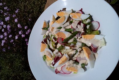 Salát (nejen) s chřestem a vejci