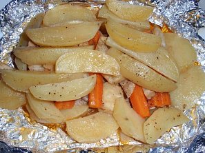 Maso z alobalu s kořenovou zeleninou