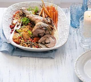 Pečená krůta s čočkovým salátem