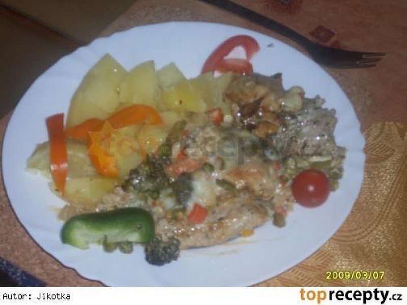 Krůta na víně se zeleninou