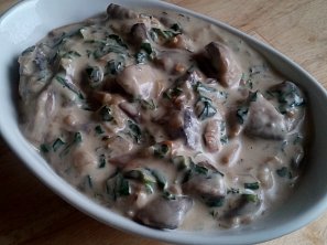 Smetanové žampiony s medvědím česnekem