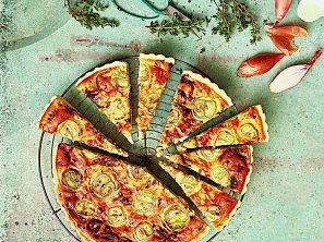 Quiche se šalotkami a slaninou