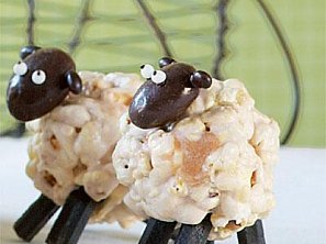 Ovečky z popcornu a marshmallows