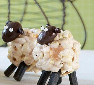 Ovečky z popcornu a marshmallows