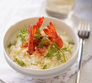 Rizoto s červenými krevetami podle Emanuela