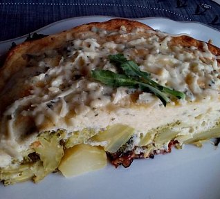 Brokolice (květák) se sýrovou smetanou - zapečená