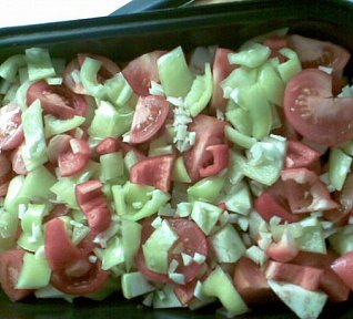 Pečená zelenina na lžíci oleje