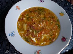 Salámová česnečka se zeleninou