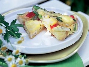 Tortilla s paprikou a pórkem