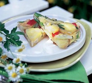 Tortilla s paprikou a pórkem