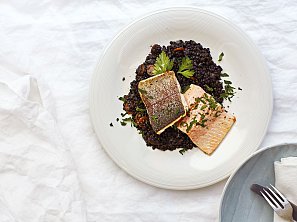 Čočka Beluga s pstruhem lososovitým