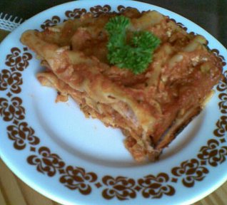Lasagne s cuketou a slaninou