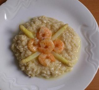 Chřestové rizoto s krevetami