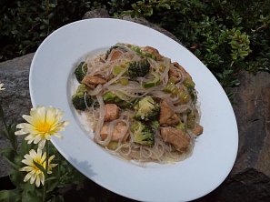 Kuřecí směs se zeleninou a skleněnými nudlemi