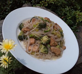 Kuřecí směs se zeleninou a skleněnými nudlemi