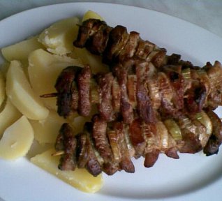 Kořeněné špízy s pórkem