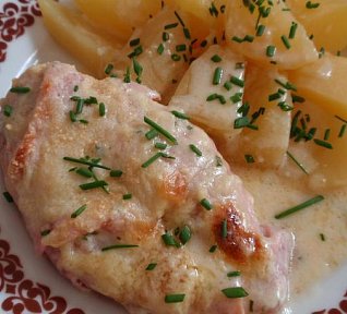 Bešamelová prsíčka v pršutu (prosciutto) s parmezánem Bešamelová prsíčka v pršutu (prosciutto) s parmezánem