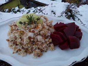 Rýže s pečeným masem