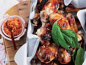 Citronové kuřecí paličky s citrusovou chilli solí Citronové kuřecí paličky s citrusovou chilli solí