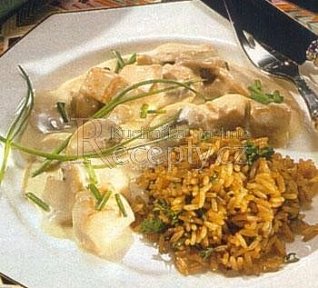 Kuřecí frikasé s houbovou omáčkou