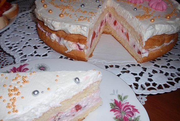 Smetanový dort s ovocem photo-0
