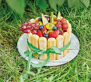 Tvarohová šarlota s ovocem