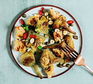 Opečené artyčoky s krutony