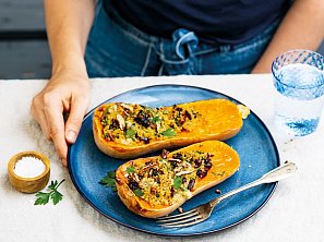 Pečená dýně s quinoou a gorgonzolou