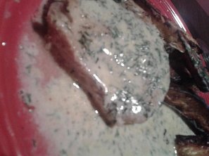 Steak se smetanovo koprovou omáčkou