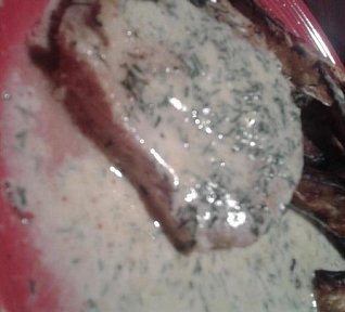 Steak se smetanovo koprovou omáčkou