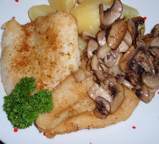 Kořeněná ryba se žampiony