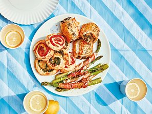 Šneci z listového těsta se špenátem a goudou