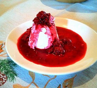 Panna cotta s malinovou omáčkou
