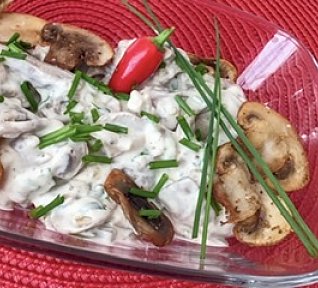 Žampionový salát pro mlsné