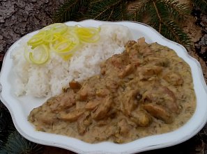 Pórkové nudličky se žampiony