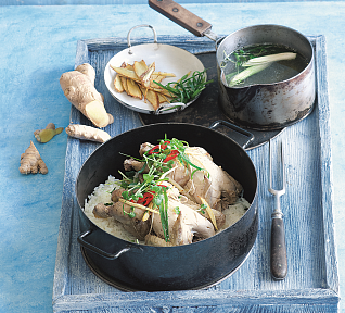 Kuře pošírované se zázvorem