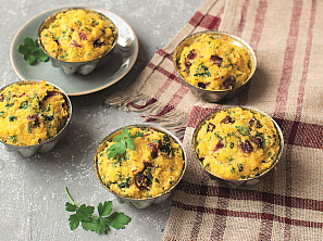 Polentové bábovičky s uzeným